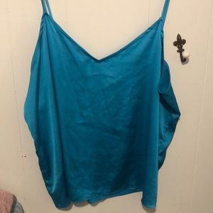 Teal silky top